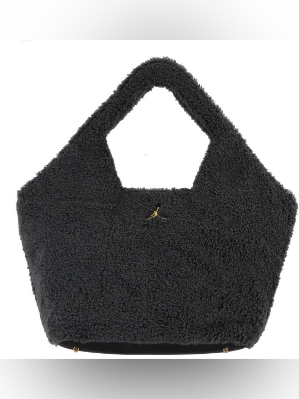 Jordan Black Sherpa Hex Tote with Gold Jumpman